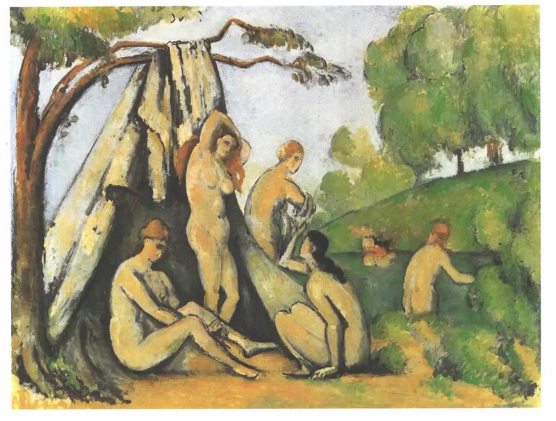 Bañistas delante de la tienda - Paul Cézanne
