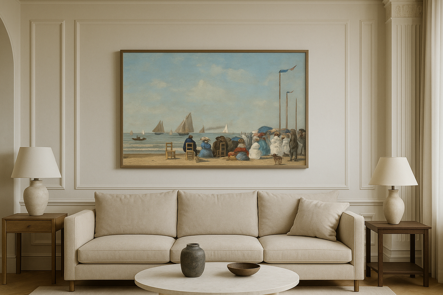 🏖️ Escena de playa en Trouville – Eugène Boudin (1863)