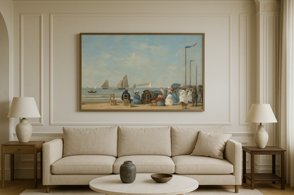 🏖️ Escena de playa en Trouville – Eugène Boudin (1863)