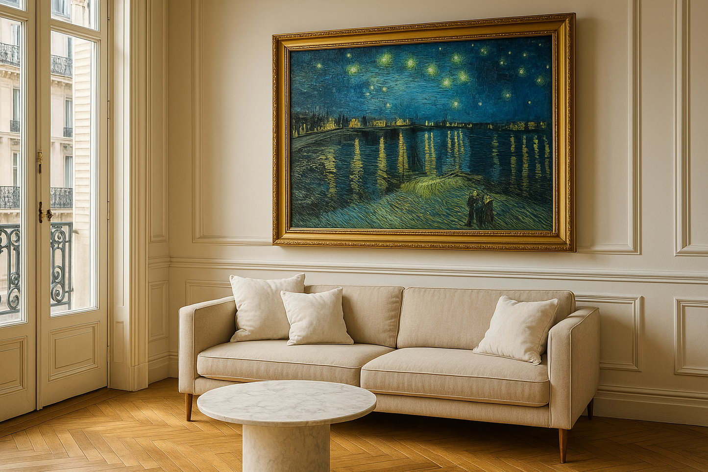 🖼️ La Noche estrellada sobre el Ródano – Vincent van Gogh (1888)