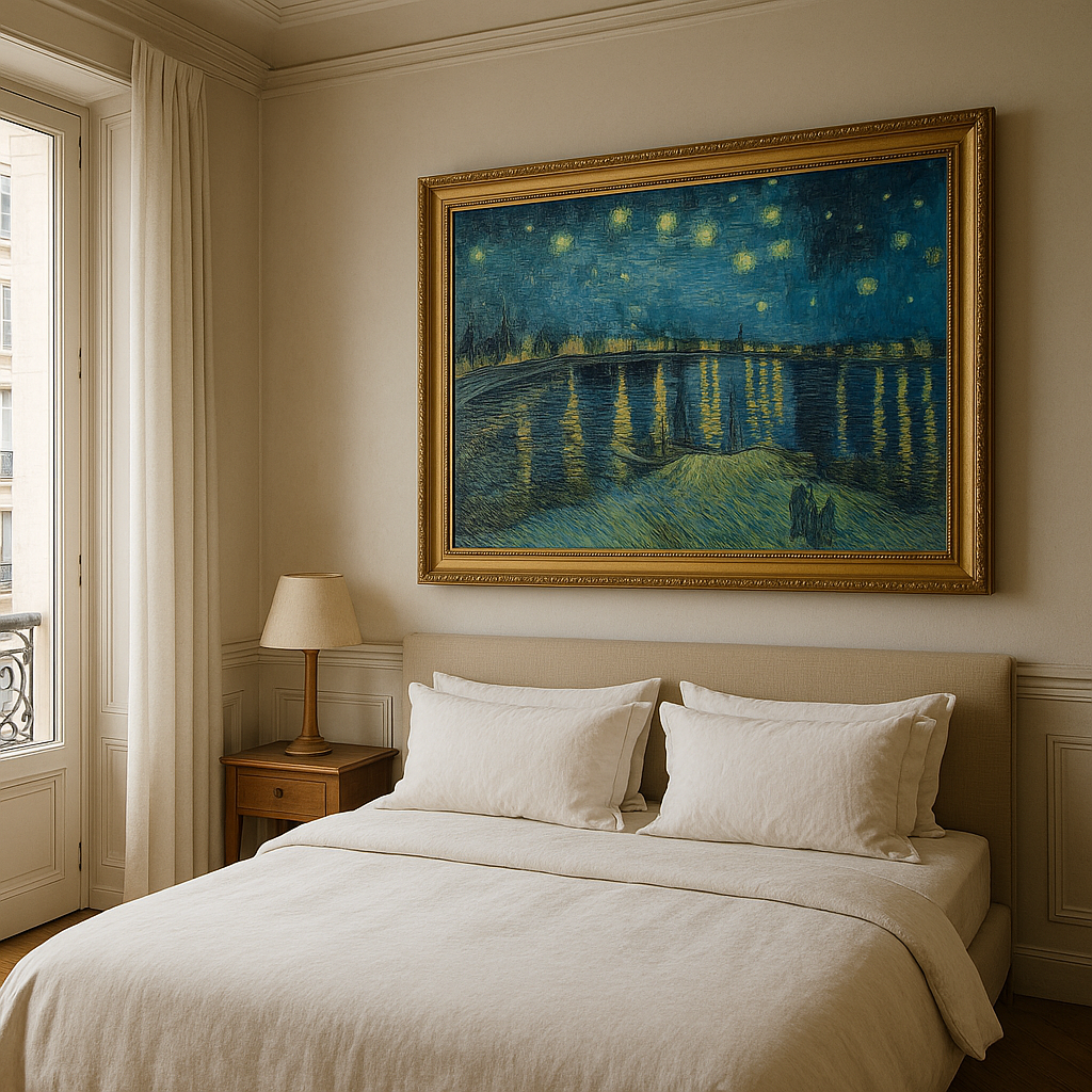 🖼️ La Noche estrellada sobre el Ródano – Vincent van Gogh (1888)