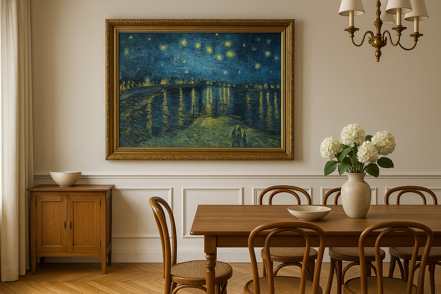 🖼️ La Noche estrellada sobre el Ródano – Vincent van Gogh (1888)
