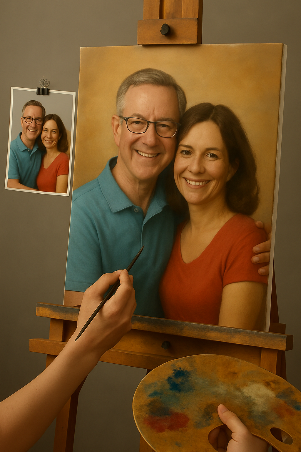 💑 Cuadro personalizado para parejas – Pintura al óleo única y emocional