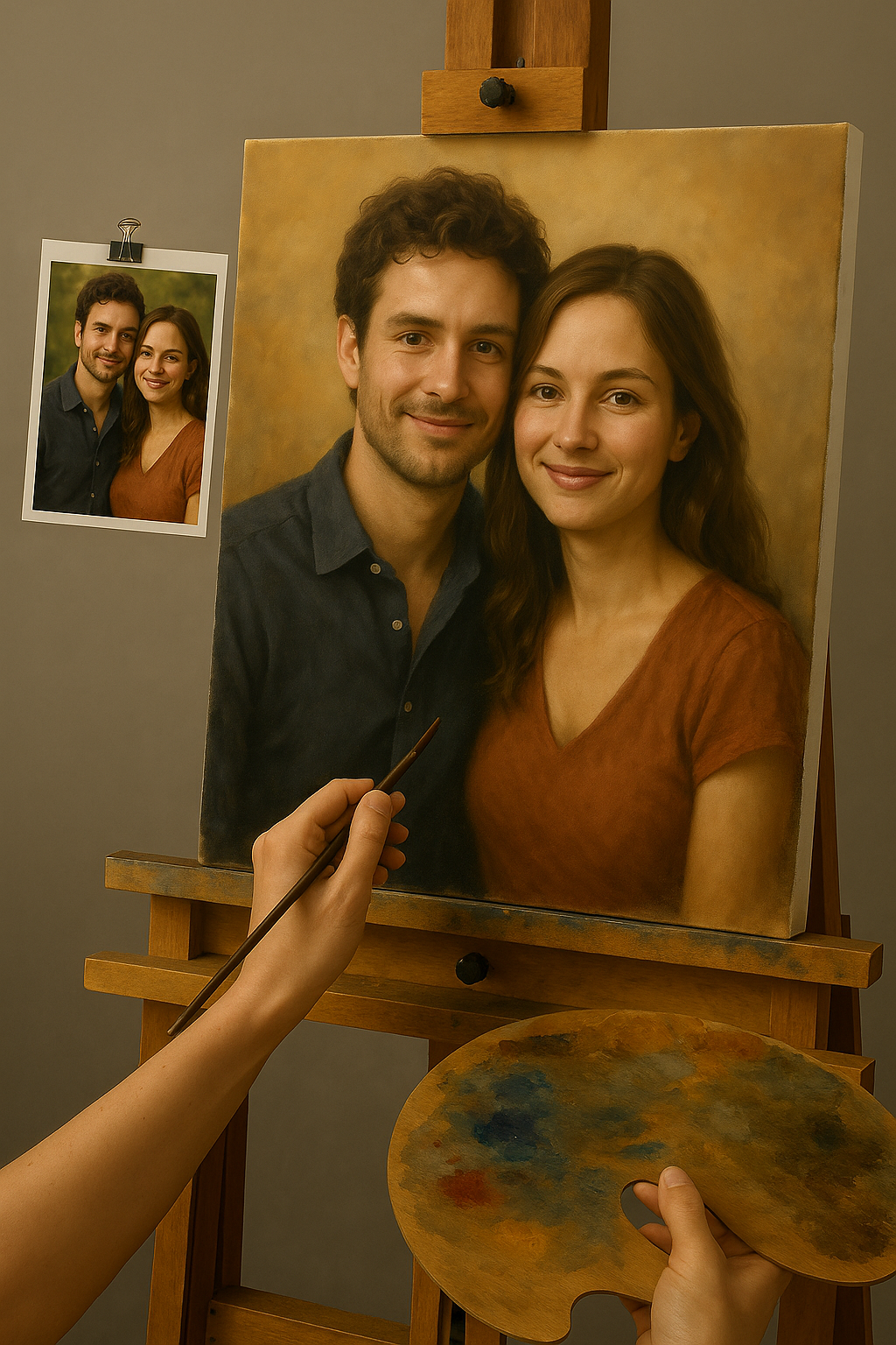 💑 Cuadro personalizado para parejas – Pintura al óleo única y emocional