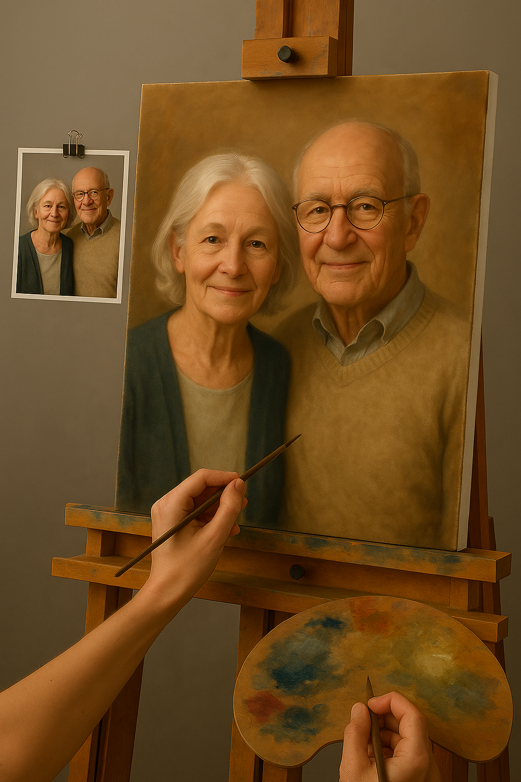 💑 Cuadro personalizado para parejas – Pintura al óleo única y emocional