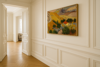 Paisaje con una casa y un labrador – Vincent van Gogh (1889)
