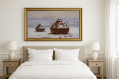 Meules, efecto de nieve de Claude Monet