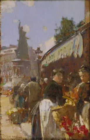 Escena callejera en la Plaza Clichy, París - Childe Hassam
