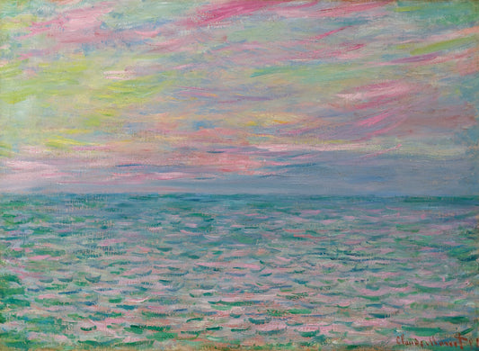 🌅 Puesta de sol en Pourville, mar abierto – Claude Monet (1882)