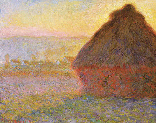 Reproduction du tableau « meule de paille au coucher du soleil - Claude Monet » par Alpha Reproduction en peinture à l’huile