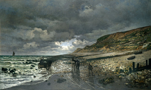 🌫️ La Punta de la Hève con marea baja Claude Monet (1865)