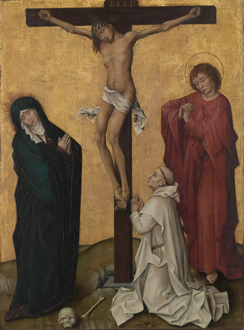 La Crucifixión con un monje cartujo - Rogier van der Weyden