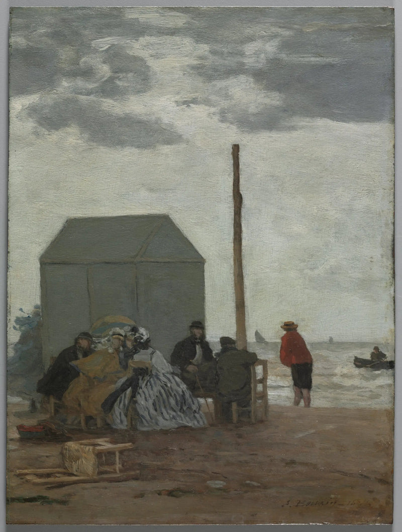 La playa en Deauville - Eugène Boudin