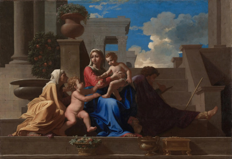 La Sagrada Familia en la escalera - Nicolas Poussin
