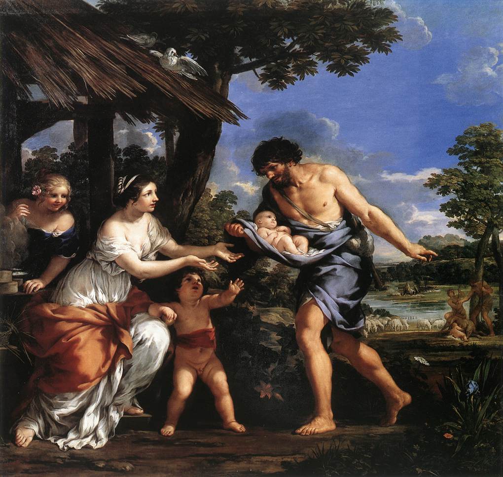 Romulus et Rémus recueillis par Faustulus - Pietro da Cortona - Alpha Reproduction