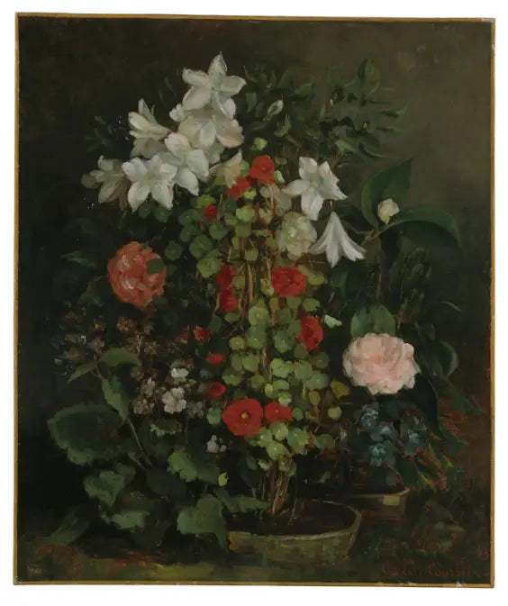 Naturaleza muerta con flores - Gustave Courbet