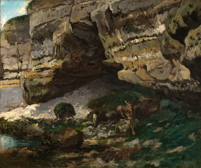 Ciervos en la fuente - Gustave Courbet