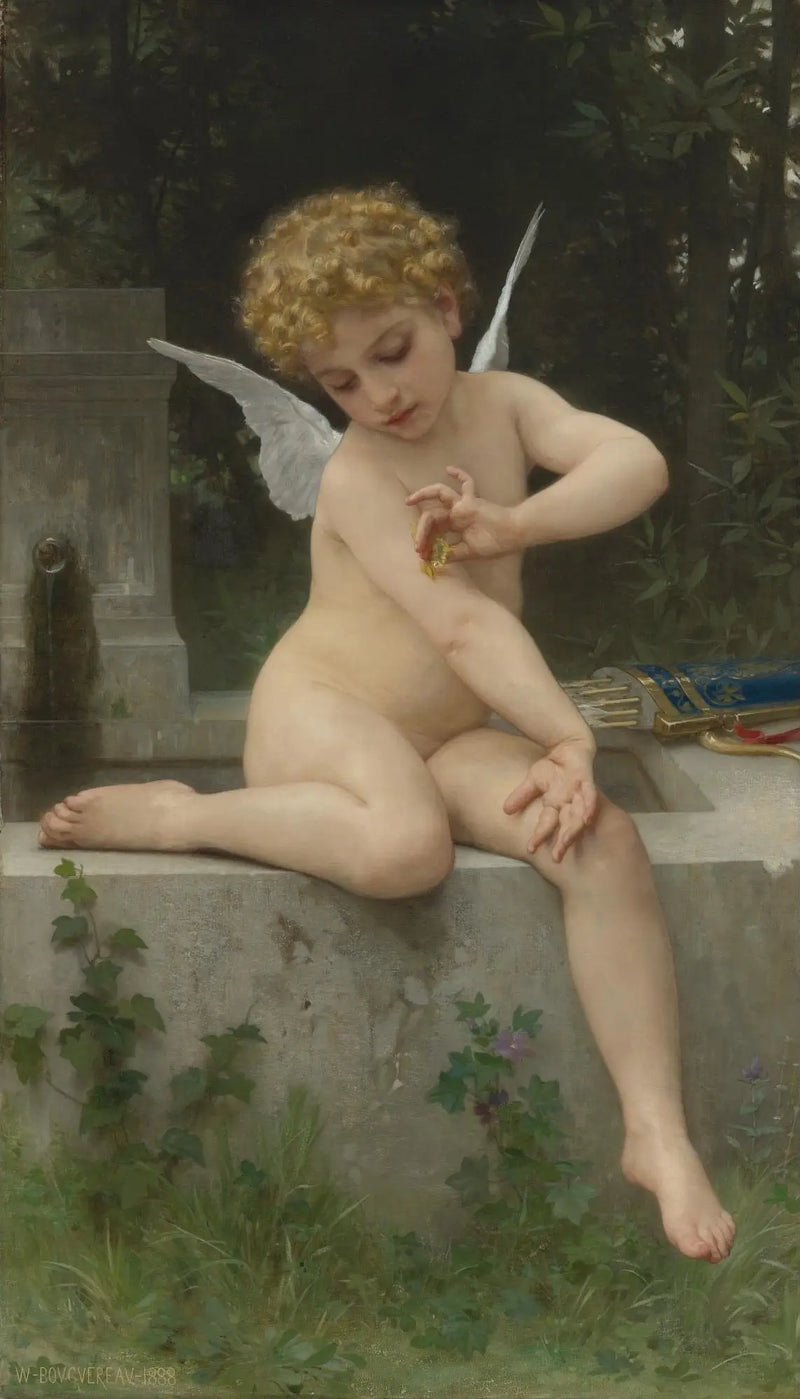 El amor con mariposa - Bouguereau