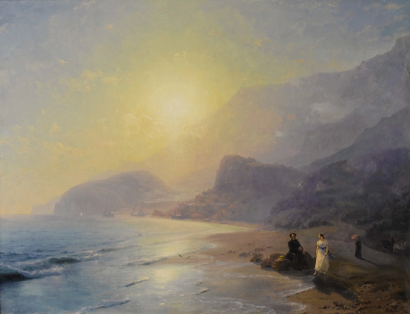 A. S. Pouchkine y la condesa M. N. Raevskaya junto al mar cerca de Gurzuf - Ivan Aïvazovski