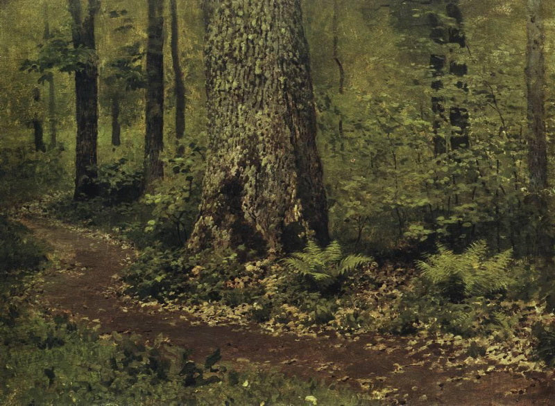 Sendero en el bosque caducifolio. Helechos - Isaac Levitan