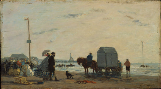 🐚 Escena de Playa en Trouville – Eugène Boudin (1863)