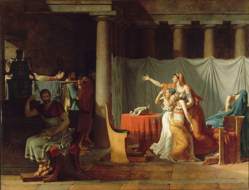 Los lictores llevando a Bruto los cuerpos de sus hijos - Jacques-Louis David