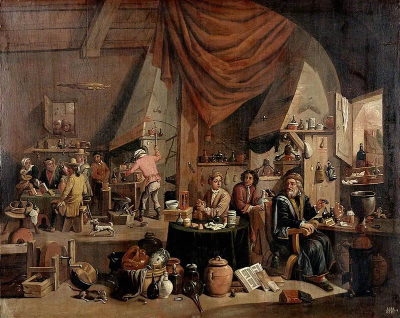 Un alquimista en su laboratorio - David Teniers el Joven
