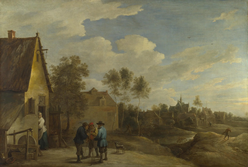 Una vista de un pueblo - David Teniers el Joven