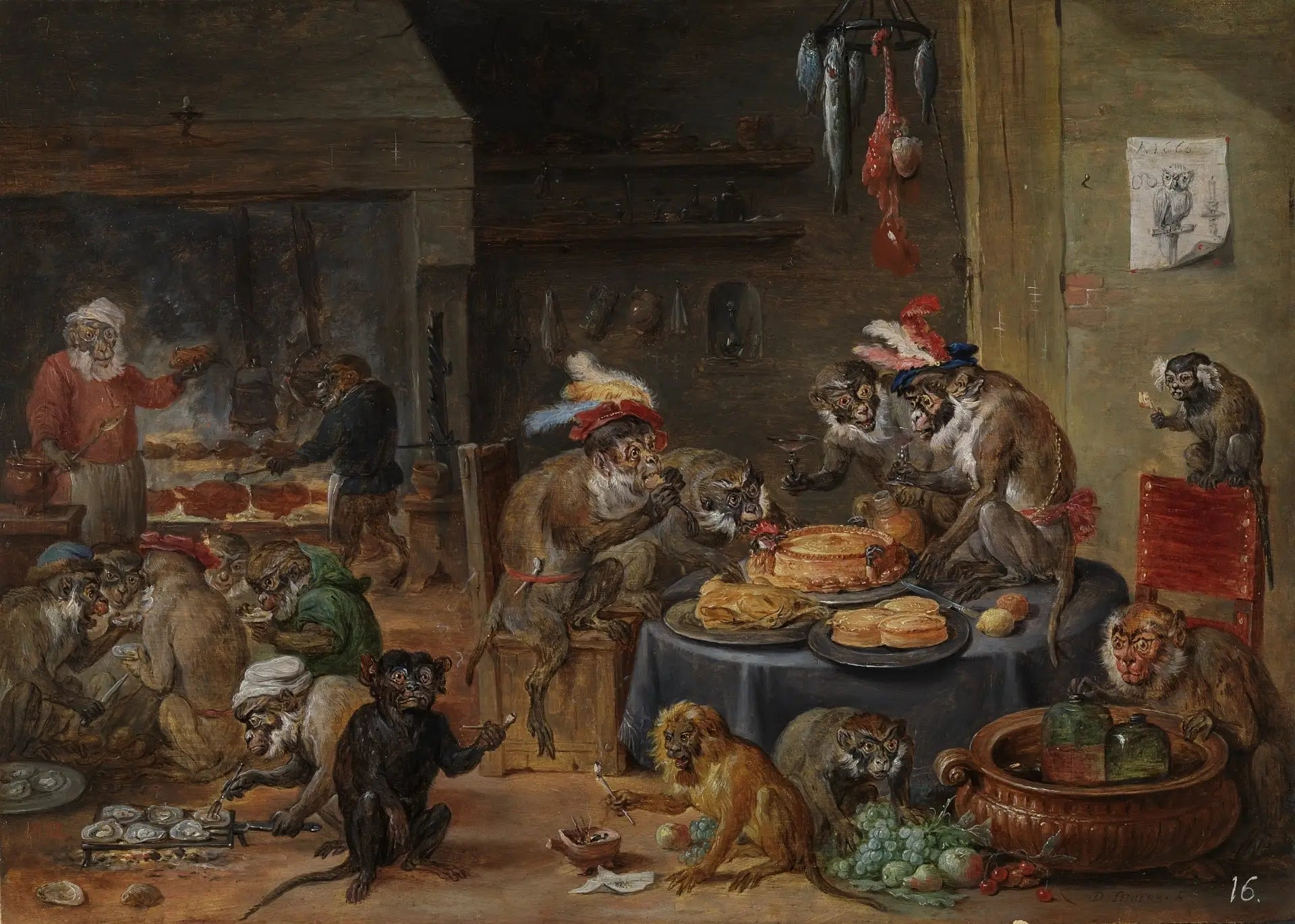 Le banquet des singes - David Teniers le Jeune - Alpha Reproduction