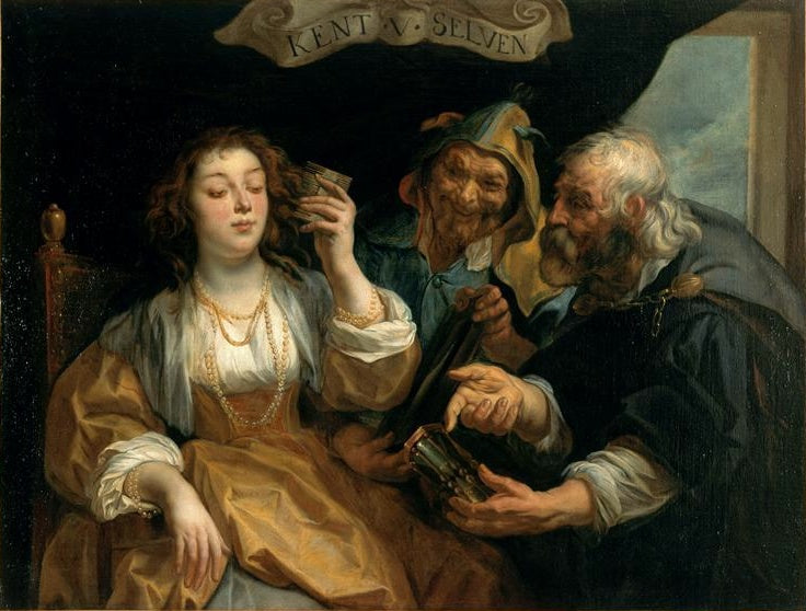 Connais toi toi-même ; la jeunesse entre le vice et la vertu - Jacob Jordaens1