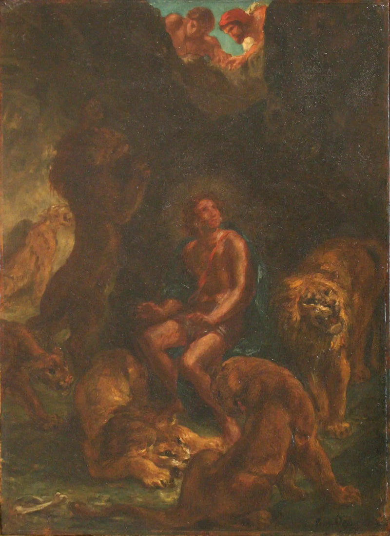 Daniel en la fosa de los leones - Eugène Delacroix