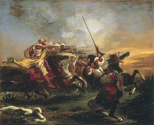 Ejercicios militares de los marroquíes - Eugène Delacroix
