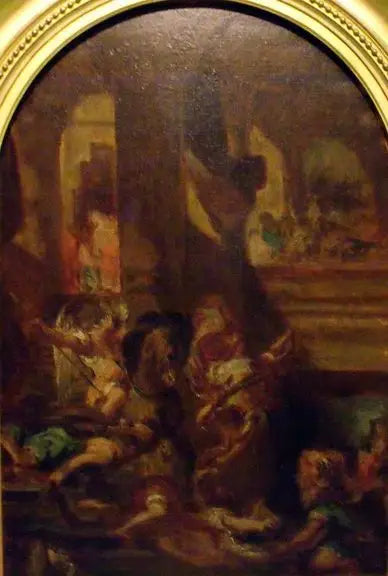 Reproduction du tableau « Héliodore chassé du temple - Eugène Delacroix » par Alpha Reproduction en peinture à l’huile