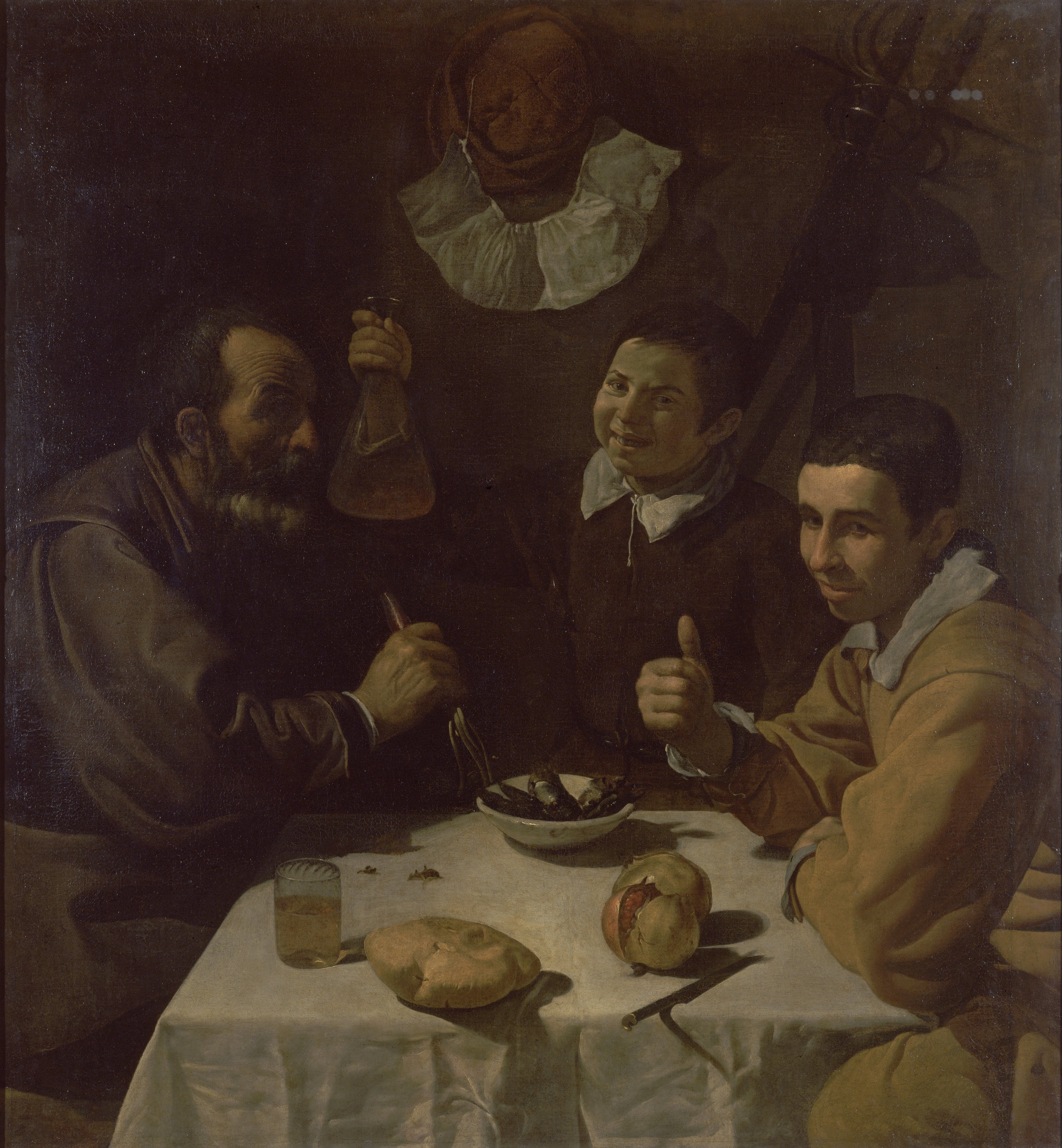 Trois hommes à table le déjeuner - Diego Velázquez - Alpha Reproduction