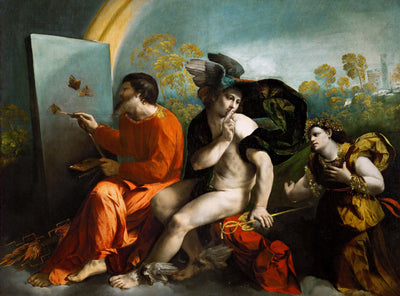 Jupiter peignant des papillons, Mercure et la Vertu - Dosso Dossi