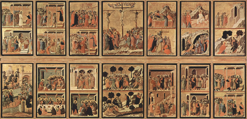 Reconfiguración de la parte trasera del retablo de la Maesta de Siena - Duccio di Buoninsegna