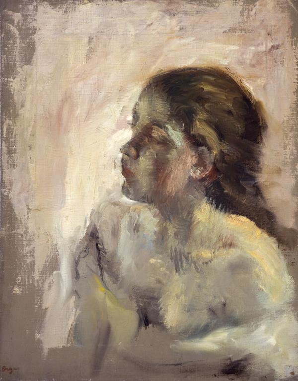 Reproduction du tableau « Étude de la tête d'une fille - Edgar Degas » par Alpha Reproduction en peinture à l’huile