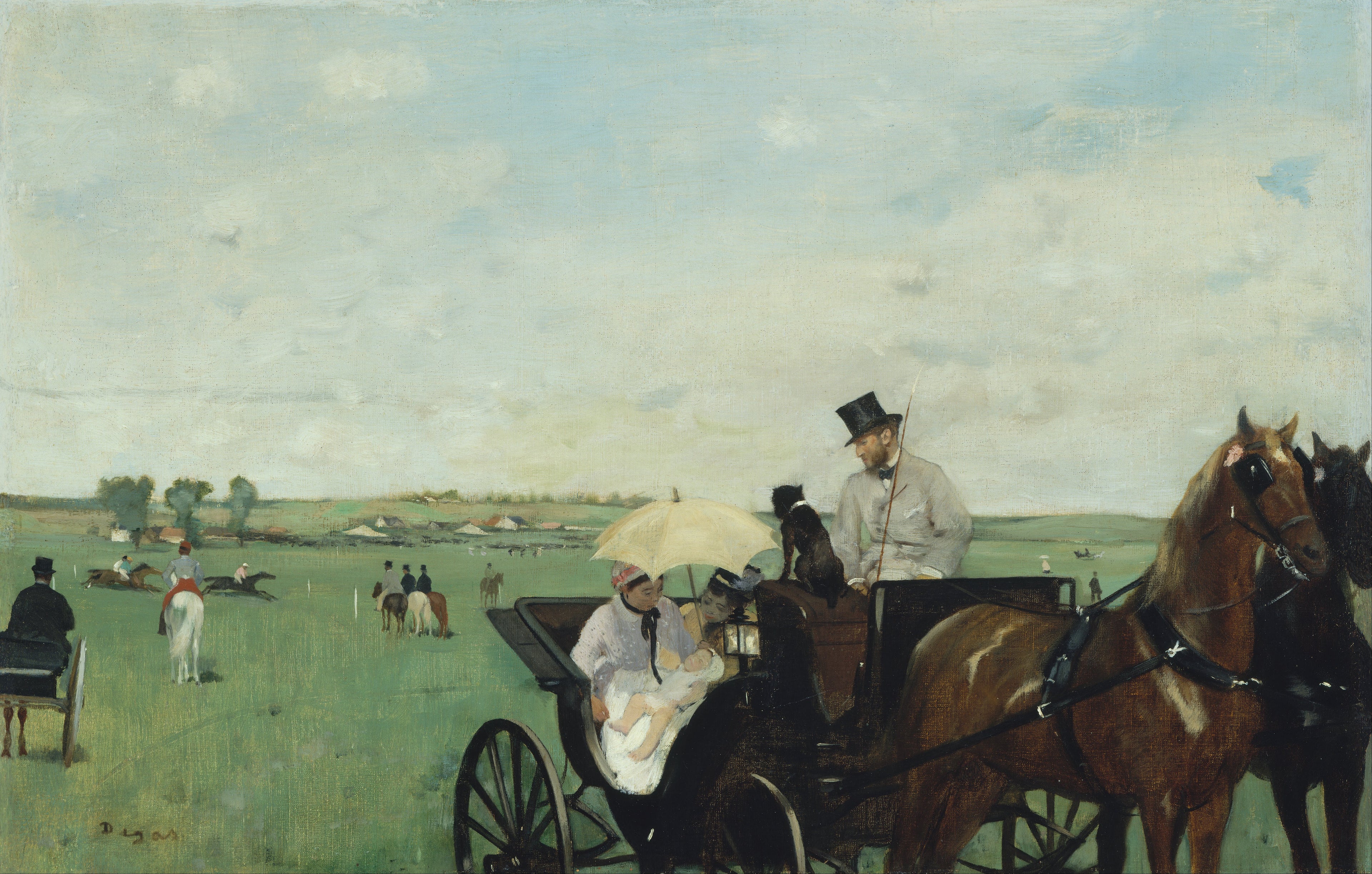Reproduction du tableau « Aux courses en province - Edgar Degas » par Alpha Reproduction en peinture à l’huile
