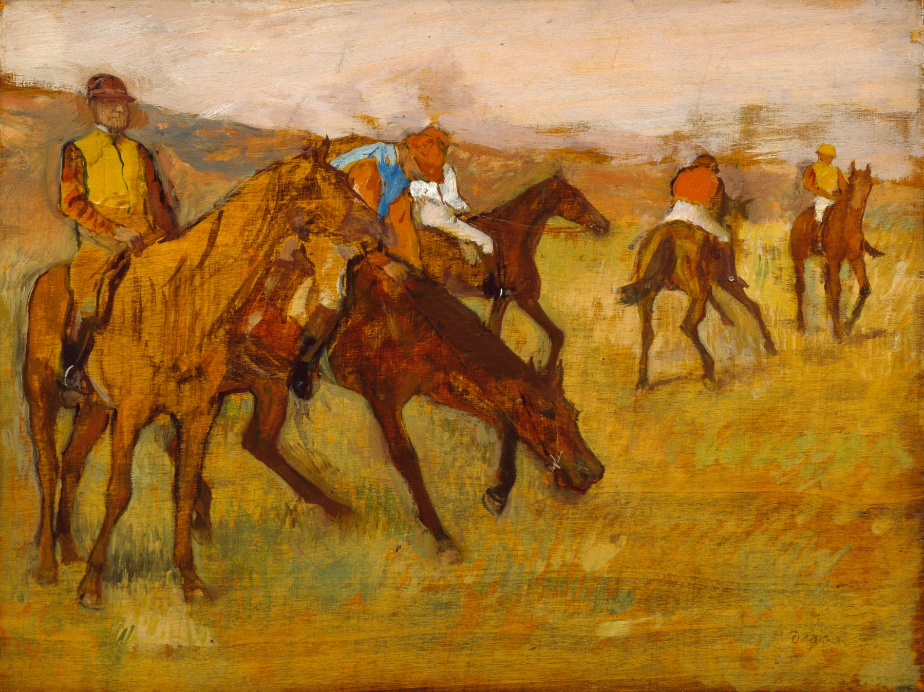 Reproduction du tableau « Avant la course - Edgar Degas » par Alpha Reproduction en peinture à l’huile