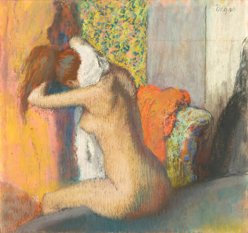 Después del baño, mujer desnuda secándose la piel - Edgar Degas