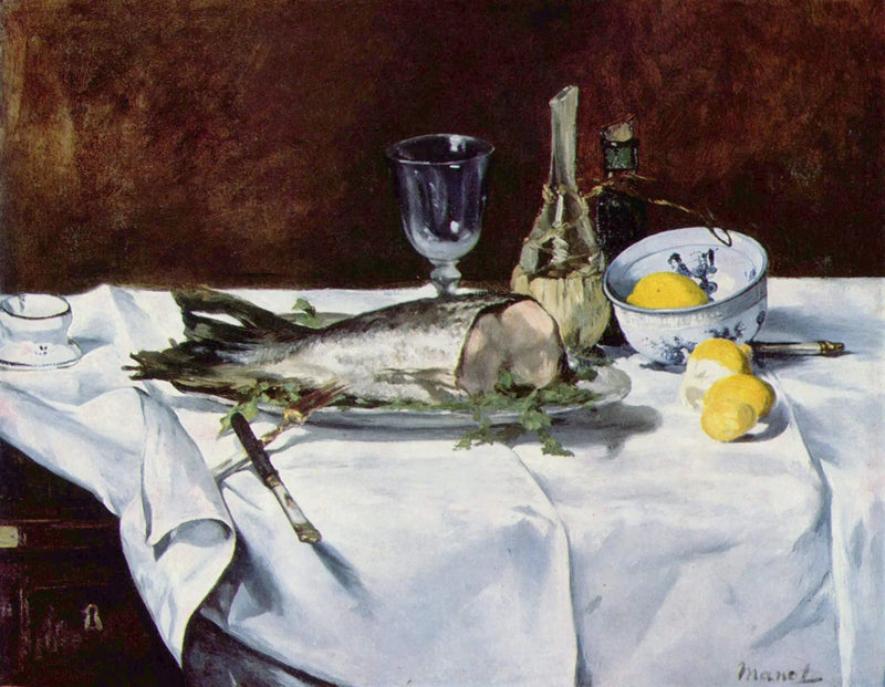Naturaleza muerta con salmón - Édouard Manet