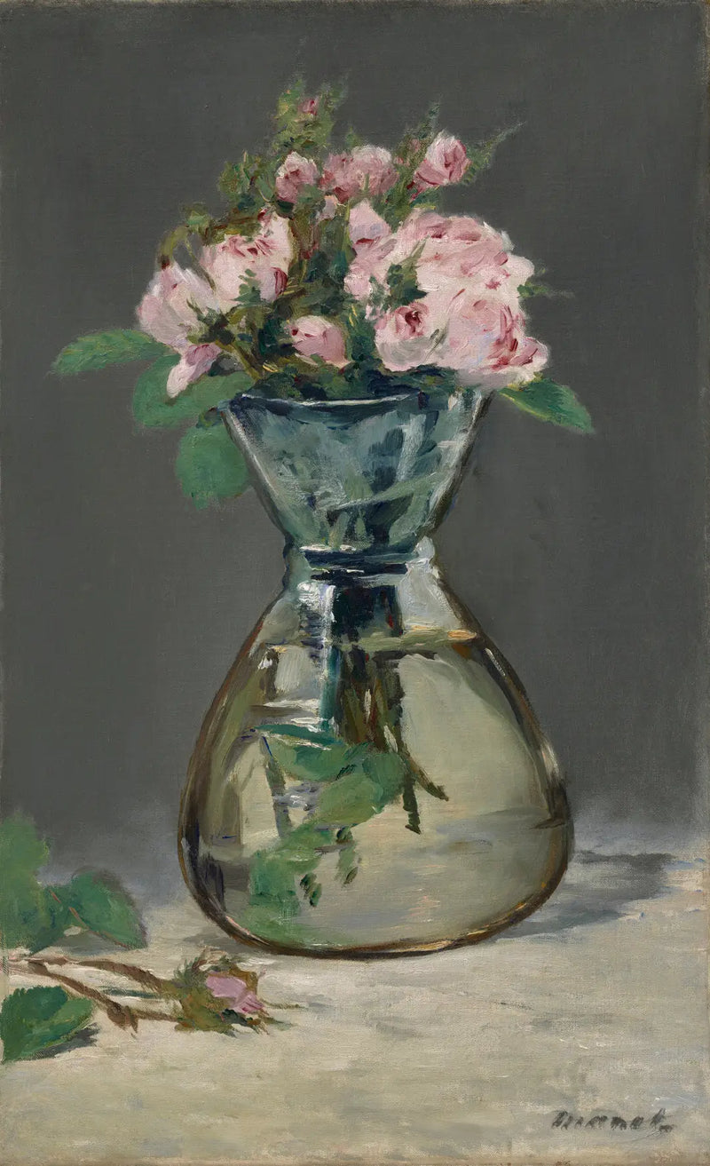 Rosas espumosas en un jarrón - Édouard Manet