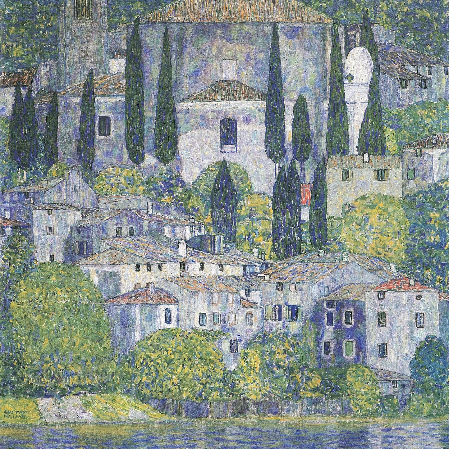 🏰✨ Iglesia en Cassone – Gustav Klimt (1913)