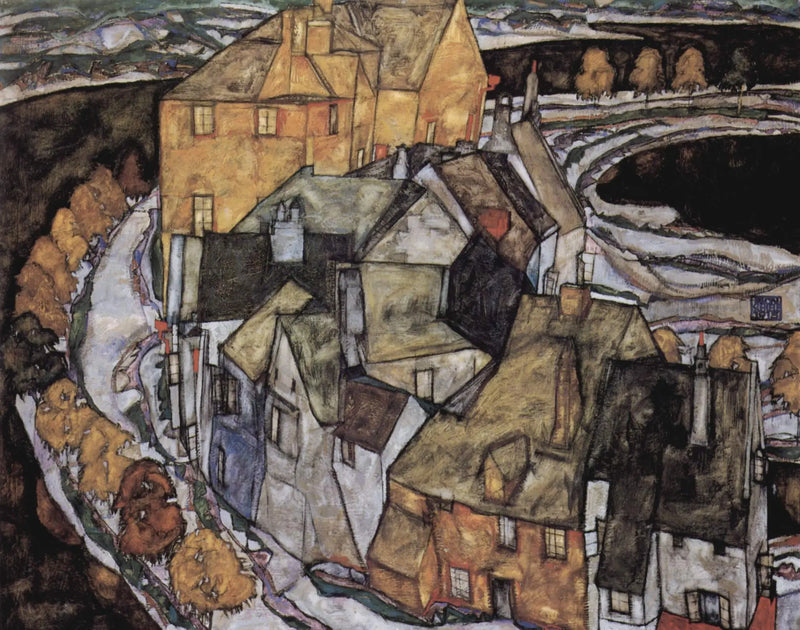 Croissant de Casas II (Ciudad insular) - Egon Schiele