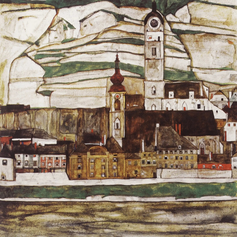 Stein sobre el Danubio, visto desde el sur - Egon Schiele
