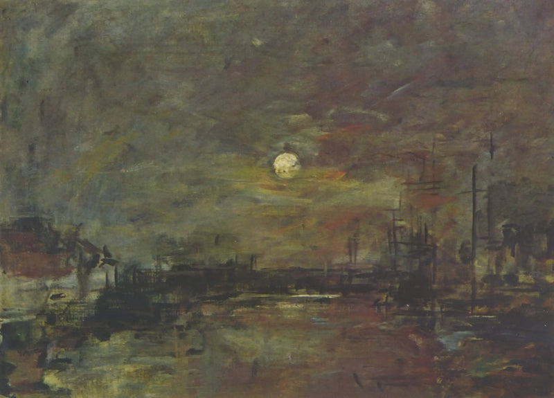 Crepúsculo sobre la cuenca del Comercio en Le Havre - Eugène Boudin
