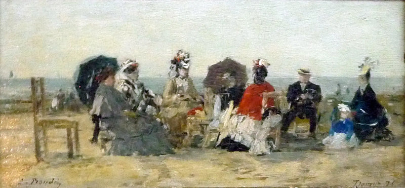 La Conversación en la playa de Trouville - Eugène Boudin