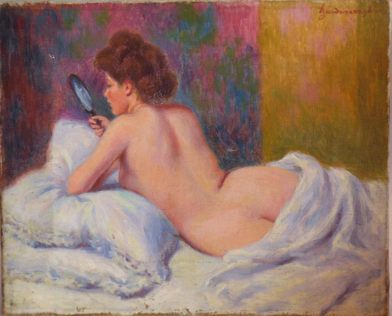 La mañana - (La joven modelo en el espejo) - Federico Zandomeneghi