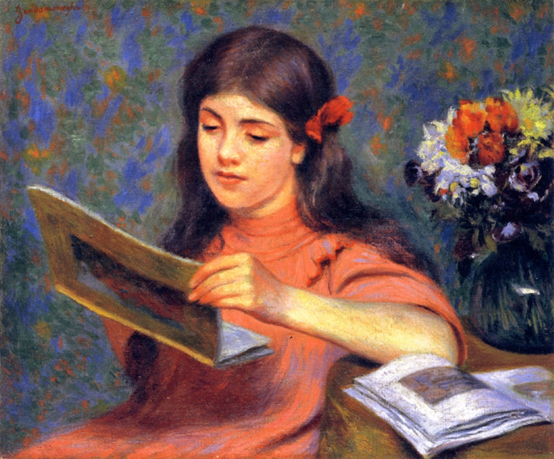 Chica mirando un libro - Federico Zandomeneghi