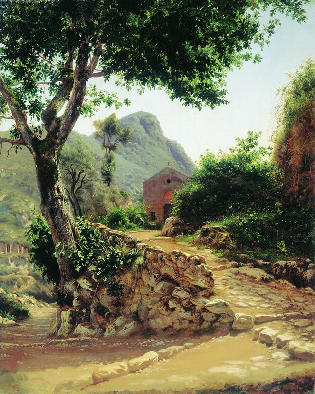 Paysage avec un arbre - Fyodor Bronnikov